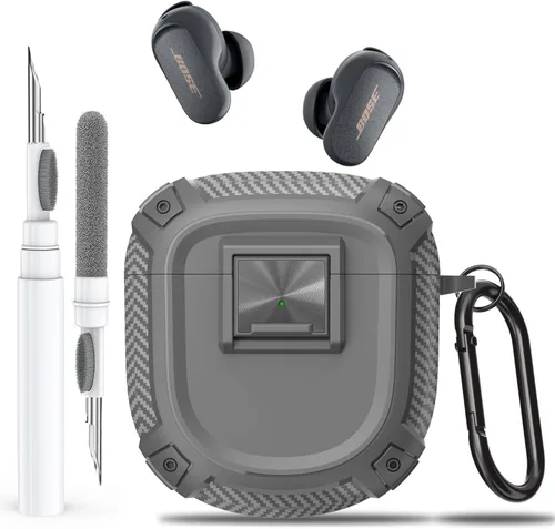 Vista 8 de Olytop Funda para auriculares Bose QuietComfort Ultra (2ª generación 2025)/Ultra 2023/II 2022 con clip de bloqueo y kit de limpiador, resistente a