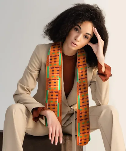 Vista 5 de BufandaEstolaFaja Africana Estampado Kente