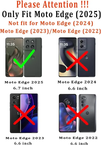 Vista 2 de Funda para Motorola Edge 2025 con protector de pantalla HD y cubierta para Oro rosa