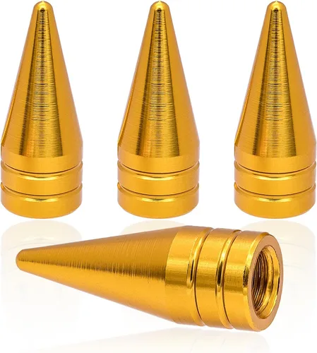 Vista 37 de 4 piezas de tapas de válvula de rueda con forma de punta, válvula de rueda de aleación de aluminio con punta, cubiertas universales de válvula