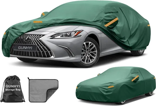 Vista 14 de GUNHYI - Funda para coche impermeable para todo tipo de clima, funda completa de 16 capas de alta resistencia para exteriores con ventilaciones