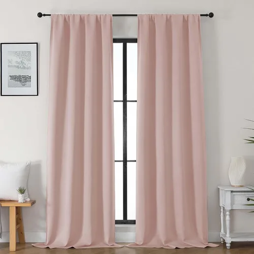 Vista 34 de Gwine Cortinas opacas para dormitorio, 54 pulgadas de largo, paneles de cortina de ventana con aislamiento térmico y reducción de ruido, cortinas