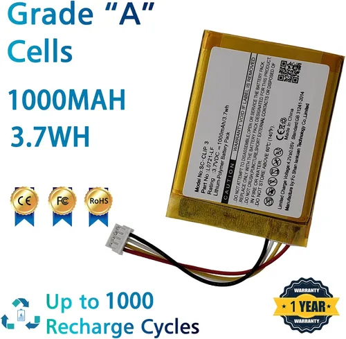 Vista 2 de L0721-LF - Batería de 1000 mAh compatible con clip 3 / clip 3AN / Clip 3SAND altavoz Bluetooth impermeable con herramientas pieza de batería sin