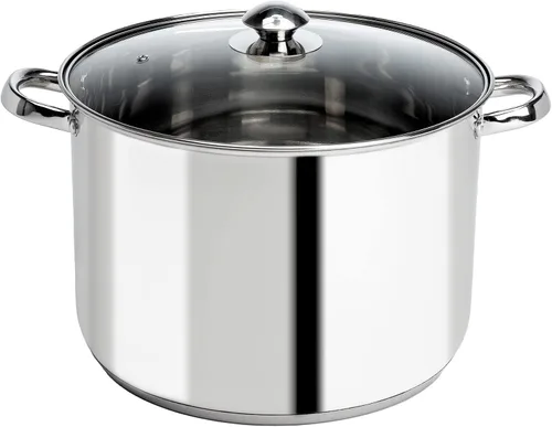 Vista 10 de Olla sopera de acero inoxidable Ecolution, olla de cocina lista para inducción con tapa de vidrio, apta para horno, olla de sopa apta