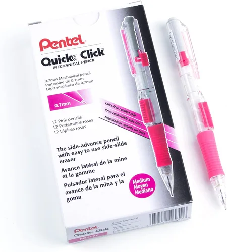 Vista 15 de Pentel QUICK CLICK - Portaminas (0.020 in), barril violeta, caja de 12 lápices (PD215V)