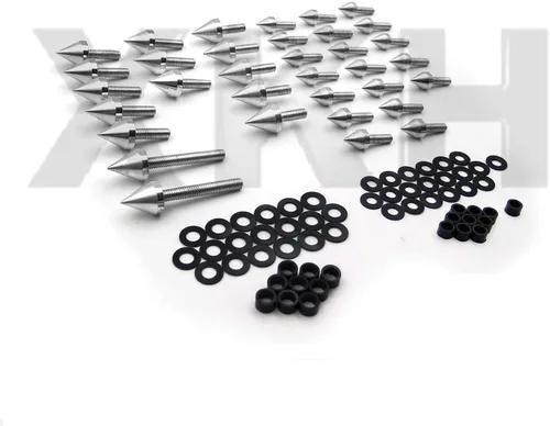Vista 3 de XKH - Kit de pernos de carenado de aluminio compatible con Suzuki Hayabusa GSXR 1300 Silver 1999-2007 [B07M65HTLY]