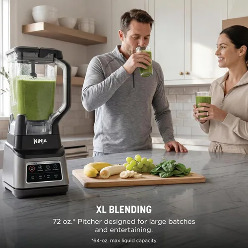 Vista 3 de Ninja BN701 Professional Plus Licuadora, 1400 vatios máximo, 3 funciones para batidos, bebidas congeladas y helados con Auto IQ, 72 onzas. * Jarra