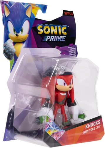 Vista 8 de Sonic The Hedgehog Prime Knuckles de 5 pulgadas - Figura de acción de New Yoke City con 13 puntos de articulación. A partir de 3 años