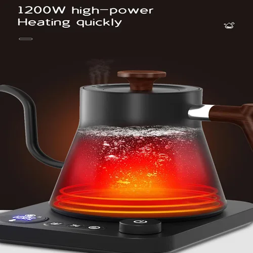 Vista 7 de Smart - Hervidor eléctrico de cuello de cisne de 1500 W, control de temperatura variable con pantalla LED, acero inoxidable 304, microbrebajada de 5