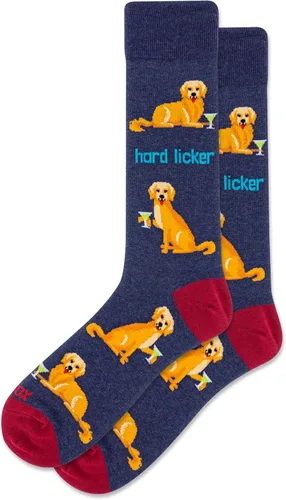 Vista 24 de Hot Sox Men's Fun Cocktail Drinks Crew Socks - 1 Pair Pack - Happy Hour Cool & Funny Novelty Gifts Cerveza (negro)