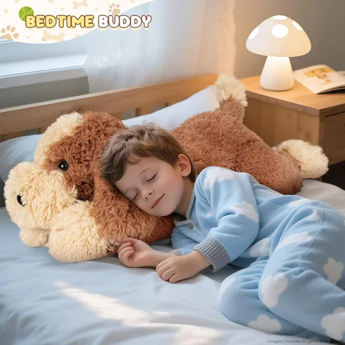Vista 5 de SuzziPals Animal de peluche grande de 30 pulgadas, cachorro de peluche gigante grande y suave, juguetes de peluche gigantes para relajación