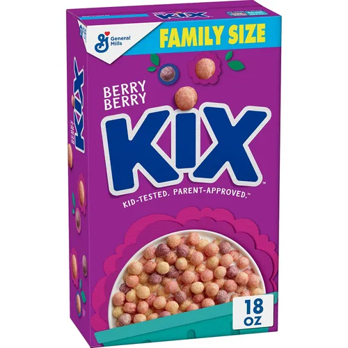 Vista 13 de Kix Cereal de desayuno de grano entero, bolitas de cereal de maíz crujientes, tamaño familiar, 18 oz