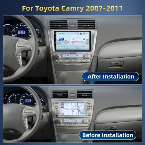 Vista 3 de [4+64G] Qualcomm 8 Core Radio para Toyota Camry 2007-2011, Android 15 9 pulgadas pantalla táctil estéreo de coche con inalámbrico CarPlay/Android
