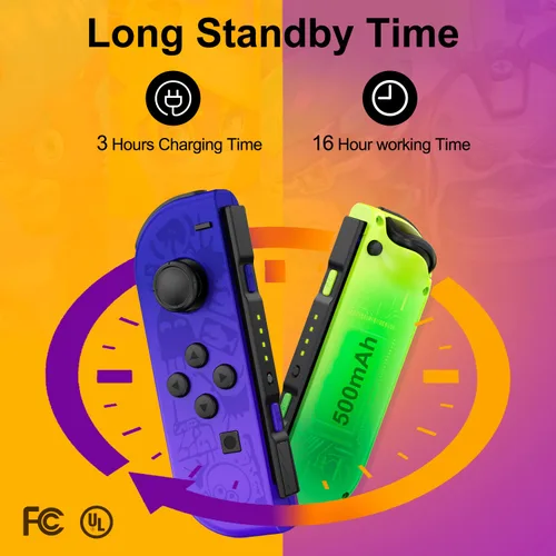 Vista 4 de Controller for Nintendo Switch, Replacement Wireless LR Controllers Support Dual VibrationWake-up