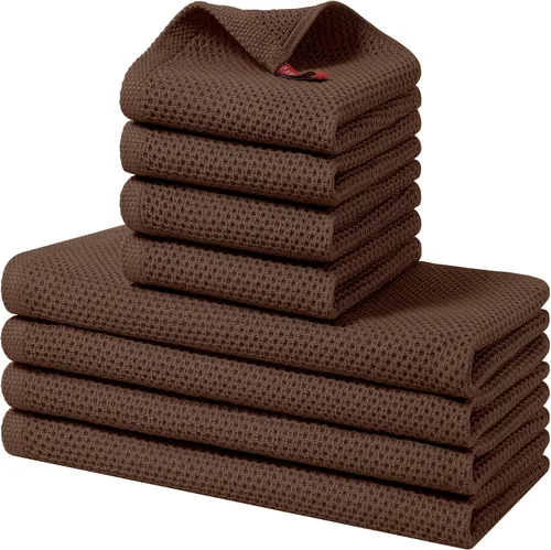 Vista 23 de Homaxy Juego de toallas y paños de cocina 100% algodón, 30 x 30 centímetros y 33 x 71 centímetros, juego de 8 toallas de cocina ultra suaves
