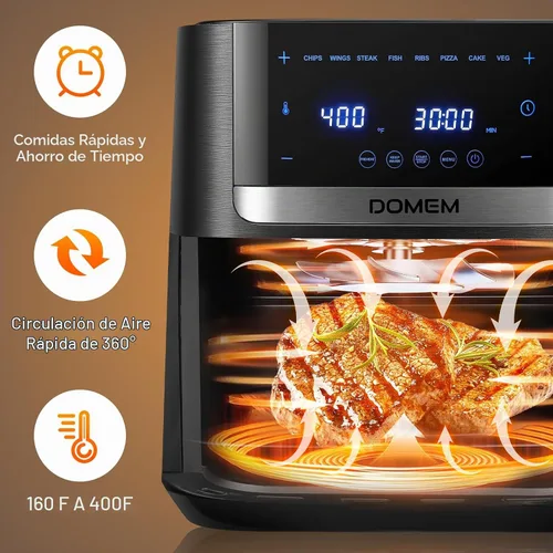 Vista 2 de Freidora de aire horno de 4.2 cuartos de galón, multicocina 8 en 1 con cesta antiadherente, freidora de aire con función preestablecida, cocina
