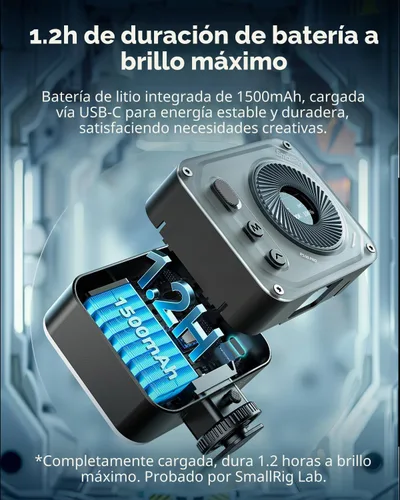 Vista 8 de SmallRig Panel de luz video de RM120 RGB LED, luz portátil de la cámara