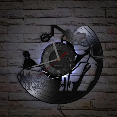Vista 4 de Reloj de pared de disco de vinilo LED oral de 12 pulgadas con 7 colores cambiantes, silencioso, sin tictac, para dentista, clínica, hospital