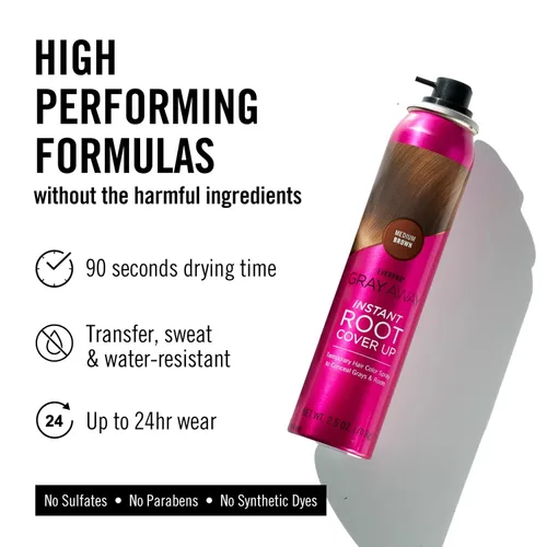 Vista 4 de EVERPRO Gray Away - Spray instantáneo para cubrir raíces, 2.5 onzas, marrón medio
