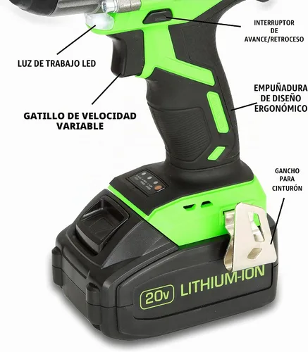 Vista 5 de OEMTOOLS 24486 Llave de impacto de iones de litio de 20 V máximo, sin escobillas, motor de alto rendimiento que produce más par y tiempos