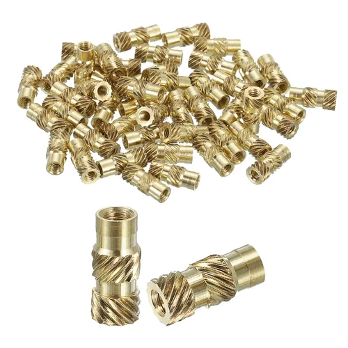 Vista 19 de uxcell Tuercas de inserción moleteadas, 100 piezas M1 x 1.5mm L x 2mm DE 3D Impresión de latón Tuercas de inserción roscadas hembras Insertos