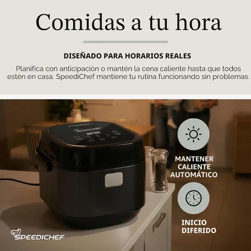 Vista 5 de Arrocera de 10 tazas con cesta de vapor, arrocera inteligente con olla interior antiadherente fácil de limpiar, temporizador de retraso y ajustes