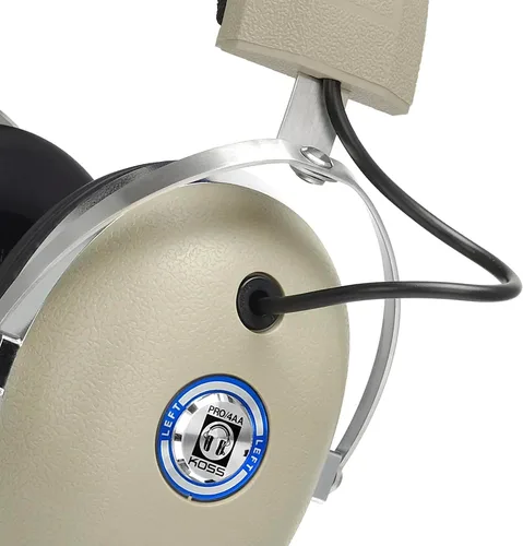 Vista 2 de Koss Pro4AA - Auriculares de calidad de estudio, estilo retro, tamaño completo, color beige