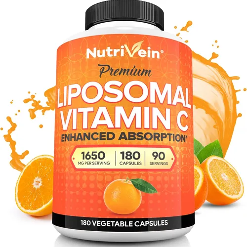 Vista 2 de Nutrivein Glutatión liposomal premium, cápsulas de vinagre de sidra de manzana y suplemento de vitamina C: Vitamina C, cápsulas ACV y suplemento