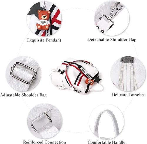 Vista 4 de FANDARE Mochila de moda para mujer, bolsas de hombro impermeables, mochilas antirrobo, Negro -, Classic