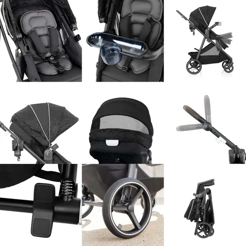 Vista 7 de Evenflo Shyft Intuiti+ Cochecito (Dubhan Black)