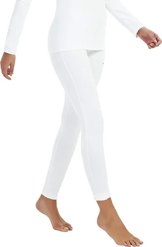 Vista 3 de COOLOMG Pantalones de capa base para clima frío para mujer, leggings térmicos de compresión con forro polar para invierno