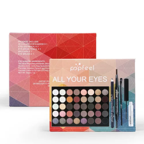 Vista 2 de Pure Vie Kit de maquillaje todo en uno para vacaciones, set de regalo cosmético esencial para principiantes que incluye paleta de sombras de ojos
