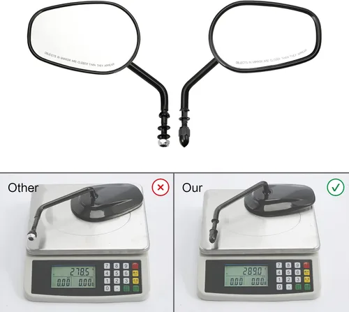 Vista 5 de SLMOTO Espejos retrovisores cromados aptos para Harley Touring FLHT FLHR Road King FLHTC CLASSIC SPORTSTER XL 1200 883 FLSTC FLSTF