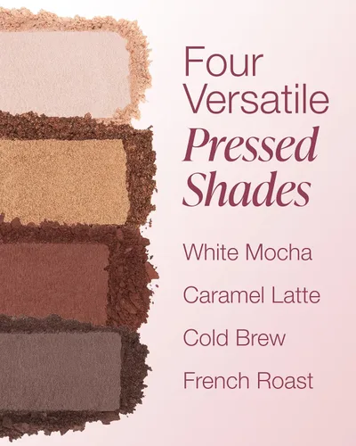 Vista 4 de Mineral Fusion Paleta de sombras de ojos Maquillaje vegano con acabados mate, satinado y brillante Fórmula natural y ligera (Coffee Break)
