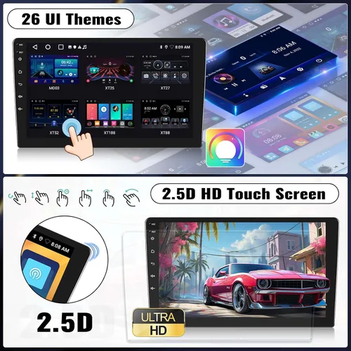 Vista 7 de Radio estéreo Android 15 de 4 núcleos 64G para Mazda 5 2005-2010 con CarPlay Android Auto, pantalla táctil HD de 9 pulgadas, unidad principal