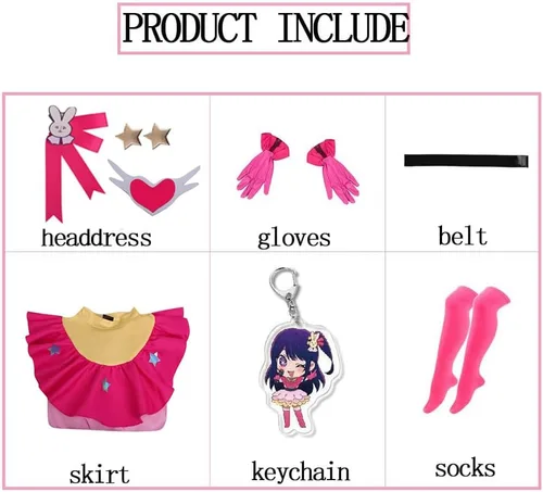 Vista 2 de Tokisaki Oshi no Ko Cosplay Costume Ai Hoshino Dress Anime School Girls Uniform Halloween Carnival Costumes