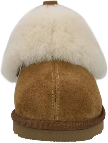 Vista 4 de PAMIR Botines de piel de oveja genuina para mujer, botines de espuma viscoelástica para interiores y exteriores, Negro