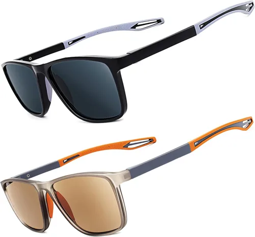 Vista 10 de Paquete de 2 lentes de lectura para hombres, lectores de estilo deportivo con bloqueo de luz azul y filtro antideslumbrante, lentes ligeras