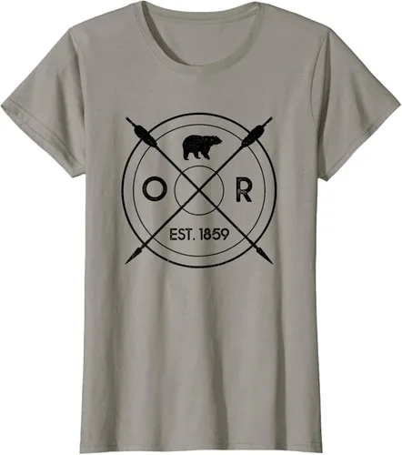 Vista 62 de Oregon Beaver State Bear OR Est. 1859 - Camiseta de regalo, gris, S