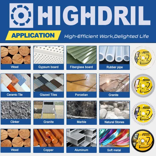 Vista 4 de HIGHDRIL Juego de hojas de sierra circular de 3 "2.953 in, 4 piezas, disco de corte de diamante/HSS/carburo para amoladora angular, azulejos