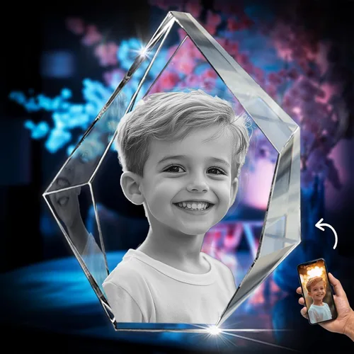Vista 10 de 3D innovation Foto de cristal 3D, regalos conmemorativos personalizados para mamá, papá, esposa, hombres, mascotas, detalle de cristal grabado