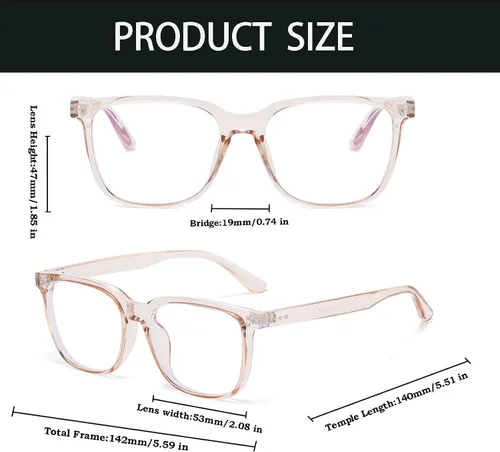 Vista 4 de YAMEIZE Lentes rectangulares con bloqueo de luz azul, anteojos cuadrados de luz azul para mujeres y hombres, antifatiga y juegos de computadora