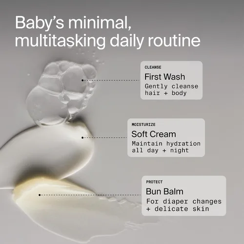 Vista 8 de Coterie Baby Bath Skincare Essentials Set Champú de 16.2 onzas + gel de baño, 16.2 oz loción facial + cuerpo Sin fragancia, hipoalergénico, pH