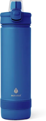 Vista 31 de Manna Botella de acero inoxidable con tapa de bloqueo a presión y boquilla para sorber - 16 onzas - Blazer Powder Coat