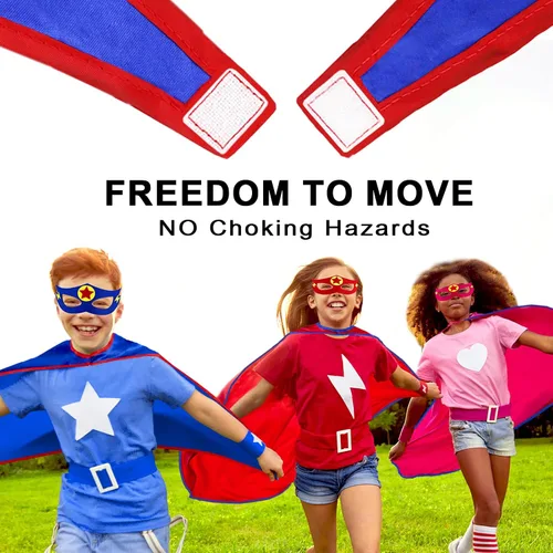 Vista 2 de iROLEWIN Capas de superhéroes para niños, paquete de 20 regalos de fiesta de superhéroes para niños pequeños, disfraces de grupo de Halloween, juego