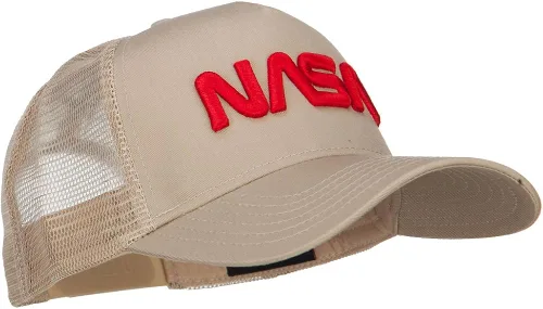 Vista 5 de e4Hatscom - Gorra de malla de sarga con logotipo de la NASA en 3D