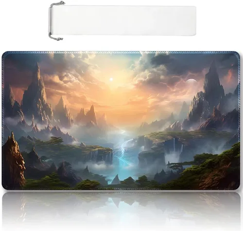 Vista 57 de DAUXID Tapete de Juego MTG Cosido Premium con Zonas y Respaldo de Goma Antideslizante, Tapete de Juego TCG para MTG y Otros Juegos de Cartas, Diseño