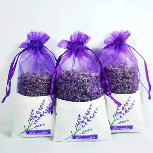 Vista 2 de Sanrich 50 bolsas de lavanda vacías con cordón morado para regalo (deeo Purple-drawsrting)