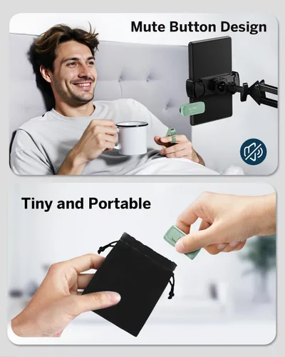 Vista 6 de [Compatible con fundas] Anillo pasador de páginas con control remoto para Kindle Paperwhite Oasis Scribe Kobo eReaders, controles remotos