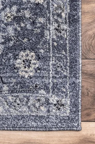 Vista 7 de nuLOOM Alfombra vintage Florid Emma, 4 x 6, azul